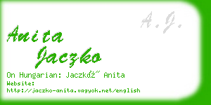 anita jaczko business card